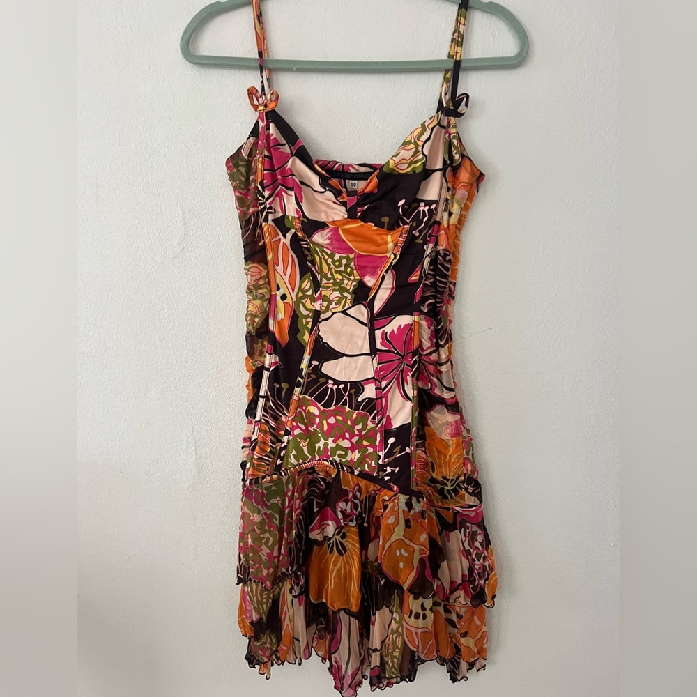 Ungaro Fever Asymmetrical Dress in Vibrant Hues